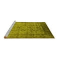 thumbnail image 2 of Ahgly Company Machine Washable Indoor Round Oriental Yellow Industrial Area Rugs, 4' Round, 2 of 4
