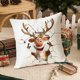 thumbnail image 5 of Funda de cojín de lino con estampado navideño | Funda de cojín cuadrada para sofá | Funda de cojín decorativa para sala de estar y cafetería, 5 of 5