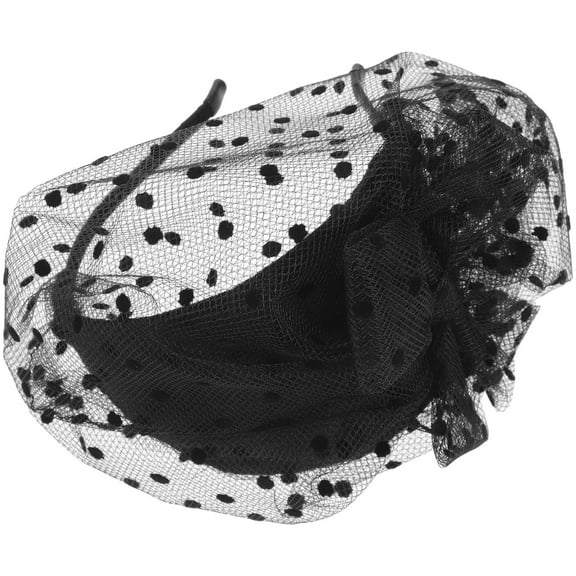 KAKOWELY 1Set Headpiece Hat For Wedding Bulk Black Bow Shape Cloth Lace Mesh Elegant Women Autumn Winter