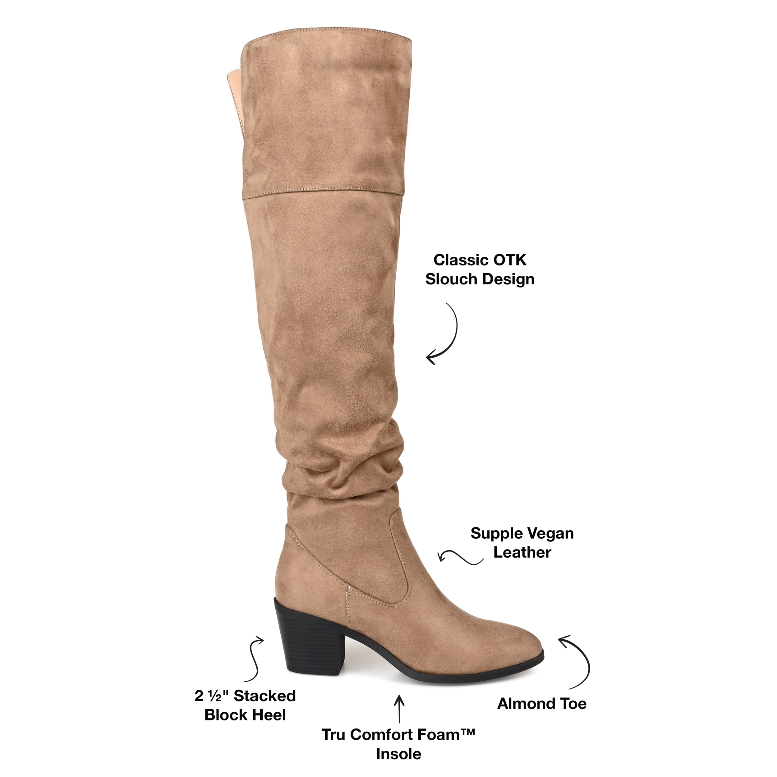 Journee Womens Zivia Stacked Heel Over The Knee Boots
