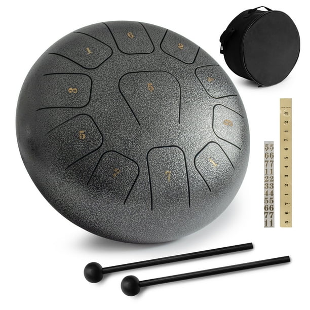 MUSICUBE Steel Tongue Drum Panda Drum 12 Inch 11 Tones Percussion ...