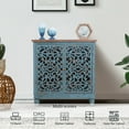thumbnail image 3 of Alpha Joy 2-Door Hollow Carving Accent Cabinet for Dining Room, Living Room, Blue, 3 of 5