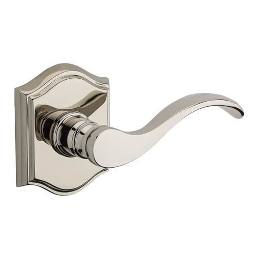 Baldwin Curved Privacy Door Lever with Traditional Arch Rose