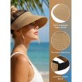 thumbnail image 5 of Kukuzhu Sun Visor Hat for Women Summer Beach Vacation Essential Ponytail Friendly Travel Foldable Packable UPF 50+, 5 of 8