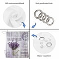 thumbnail image 3 of Purple Lavender Shower Curtain Set - 72" x 78" Washable Bathtub Curtain with 12 Hooks, Vintage Farmhouse Rustic Floral Wooden Grain Waterproof Fabric Stall Shower Curtains for Bathroom/Bathtub Décor, 3 of 6
