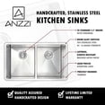 thumbnail image 5 of Anzzi K32192A-035 32 in. Vanguard Undermount Stainless Steel Double Bowl Kitchen Sink & Faucet Set with Opus Faucet in Polished Chrome, 5 of 15