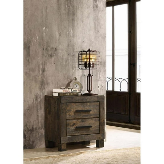 Woodmont 2-drawer Nightstand Rustic Golden Brown