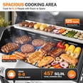 thumbnail image 4 of SEGMART 4 Burner Propane Gas Grill with Side Burner, 46,500 BTU Outdoor Cooking BBQ Grill with Porcelain-Enameled Cast Iron Grates, Equipped with Temperature, Tool Hooks, and Bottle Opener, 4 of 11