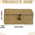 thumbnail image 4 of Seagrass Woven Storage Basket with Lid, Square Decorative Wicker Bin for Home Organization, 5.5"X5.5", Stackable Design, 1* Storage Basket, 4 of 9