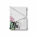 thumbnail image 2 of Enjoy the Little Things Soft Flannel Fleece Throw Blanket, Ice Cream on the Cone with Hand Lettering Inspirational Message, Cozy Plush for Indoor and Outdoor Use, 50" x 60", Multicolor, by Ambesonne, 2 of 6