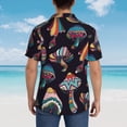 thumbnail image 6 of Bixox Men's Hawaiian Shirts Men's Colorful Mushrooms in Doodle Style Print Short-Sleeve Shirt-Small, 6 of 8