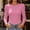 Pink, variant on IUYRTFE Women's Crew Neck Puff Shoulder Ribbed Knit Long Sleeve Top Slim Fit Casual Pullover Blouse