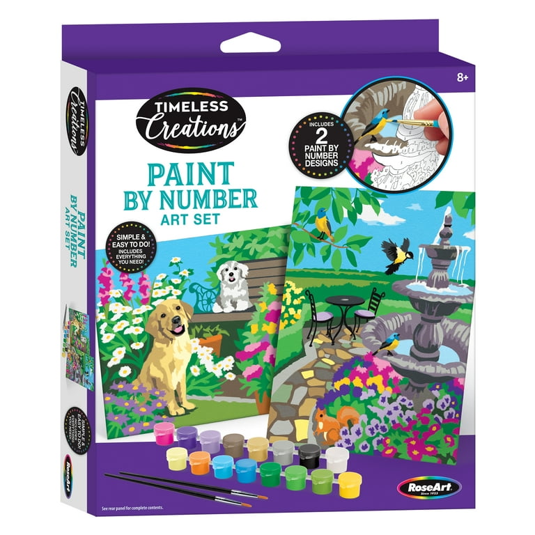 Cra-Z-Art Timeless Creations Paint by Number, Multicolor Painting Set, Beginner, Ages 8 and Up