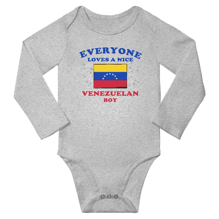 

Everyone Loves a Nice Venezuelan Boy Baby Long Slevve Bodysuit Outfits (Gray 12-18 Months)