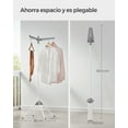 thumbnail image 3 of SONGMICS Clothes Drying Rack, 59-Inch Folding Laundry Drying Rack with 3 Rotatable Arms for Hangers, 4 Legs, Stainless Steel, for 27 Pieces of Clothes, Gray and White ULLR510G01, 3 of 5