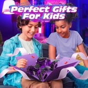 Tecnock Remote Control Car for Boys Girls, 2.4GHz 4WD Gesture Sensing RC Stunt Car Toys - 360° Rotating Double Sided Hand Controlled RC Cars with LED Lights, Gifts for Kids Ages 6-8, 8-12, Purple