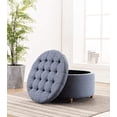 thumbnail image 2 of Wovenbyrd Classic Button Tufted Storage Ottoman Footstool with Lift Off Lid, Boucle Performance Fabric, 2 of 19