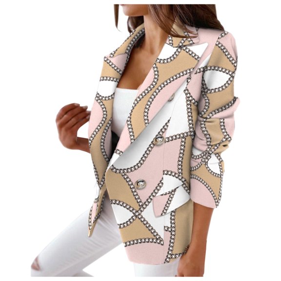 Vedolay Womens Tops Womens Casual Blazer Shawl Collar Long Sleeve Open Front Work Office Jackets,Pink L