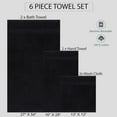 thumbnail image 3 of Quick-Dry, Soft & High Absorbent Bath Towels Cotton Turkish Bath Towel Set of 6 | Daily Use 100% Cotton Towels for Bathroom, Gym & More | Bathroom Towels Set (6 Pcs, Black), 3 of 5
