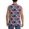 thumbnail image 4 of Haiem Men's Hawaii Palms Print Tank Tops Summer Sleeveless Cut Off Workout T-Shirts Fitness Vest Athletic Undershirts-Medium, 4 of 8