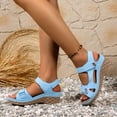 thumbnail image 4 of Rokment Orthopedic Wedges Walking Sandals for Women 2026 Summer Comfortable Leather Open Toe Platform Chunky High Heels Work Dress Sandals Adjustable E Size 8.5, 4 of 8