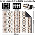 thumbnail image 6 of Picnic Blankets Waterproof Foldable Extra Large,80"x 60" Outdoor Beach Blanket Waterproof Sandproof,3-Layer Lightweight Handy Mat Tote Picnic Camping Rugs for Outside Your Rv(Boho Aztec Style), 6 of 6