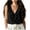 Black, variant on Women's and Linen -color Sleeveless Top with Cake-style Collar for Spring and Summer