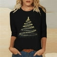 thumbnail image 2 of Oalirro Christmas Shirts for Women Christmas Tree Graphic Tees Xmas Holiday Top, 2 of 5