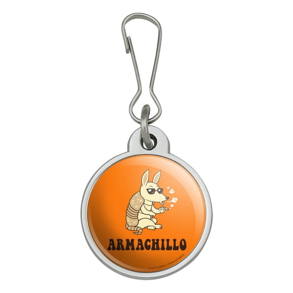 Armachillo Armadillo Chilling Funny Humor Jacket Handbag Purse Luggage Backpack Zipper Pull Charm