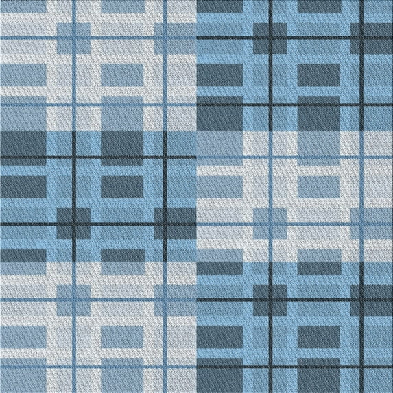 Ahgly Company Machine Washable Indoor Square Transitional Jeans Blue Area Rugs, 5' Square