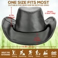 thumbnail image 3 of EINSKEY Packable Cowboy Hat for Women Men, Shapeable Brim UPF50+ Sun Protection, Fedora Panama Western Style Leather Cowgirl Hat, 3 of 9