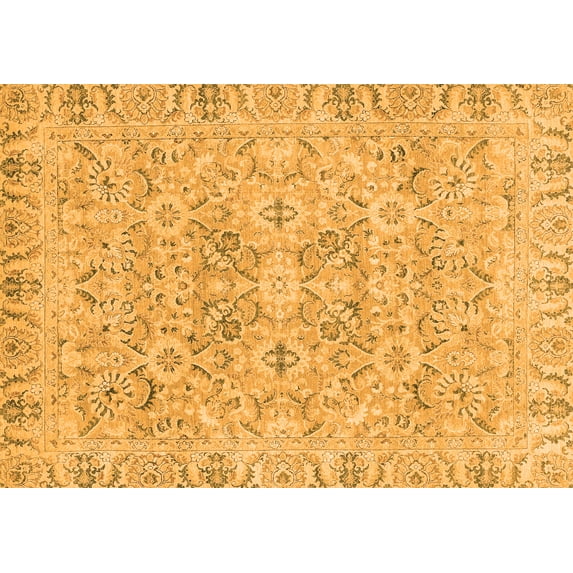 Ahgly Company Indoor Rectangle Oriental Orange Traditional Area Rugs, 4' x 6'