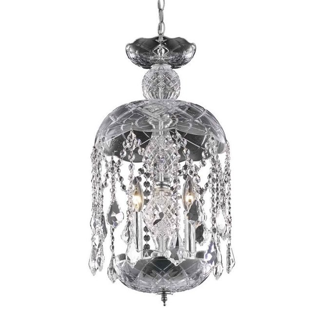 Elegant Lighting Rococo 11" 3 Lumière Pendentif en Cristal Royal