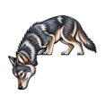 Wooden Wolf Door Frame Decoration with Handcrafted Design,Gray and ...