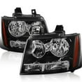 thumbnail image 2 of SPEC-D TUNING Black Headlights Compatible with 2007-2014 Chevy Avalanche, 2007-2014 Tahoe Suburban, L+R Pair Head Light Lamp Assembly, 2 of 4