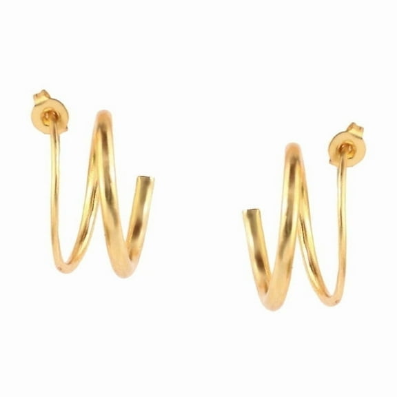 Tara Juvel 18K Gold Plated Handmade Brass Earrings, Pushback