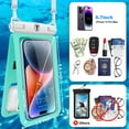 thumbnail image 4 of Waterproof Phone Pouch, Takfox Universal IPX8 Underwater Waterproof 2 in 1 Cell Phone Case Dry Bag w/ Lanyard for iPhone 14 Pro Max/13/12/11/SE/8,Galaxy S23 Ultra/S22/S21 Phones up to 7"-Mintgreen, 4 of 9