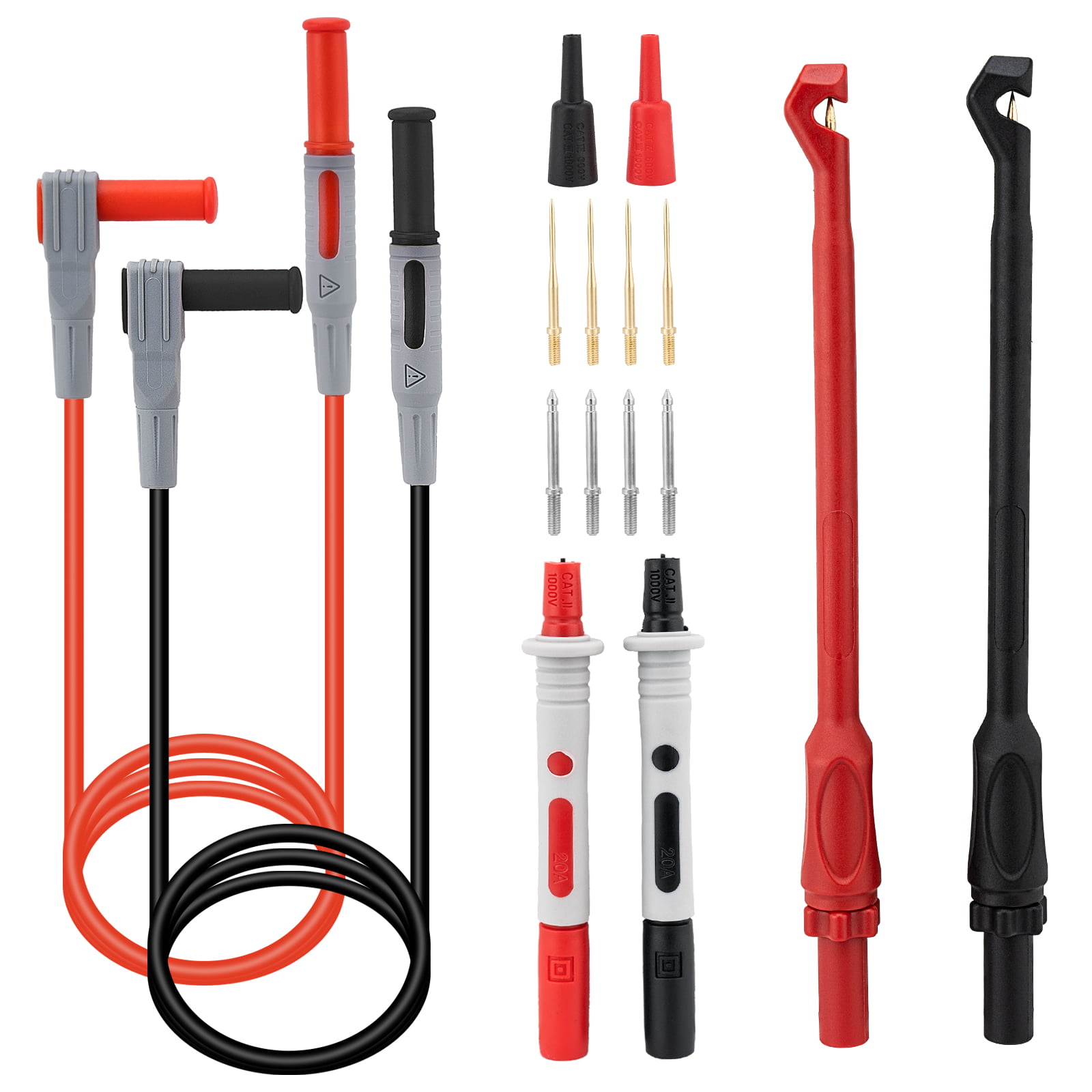 Electrical Multimeter Test Lead 1 Meter Kit Piercing Clip Probe Tool For FLUKE 