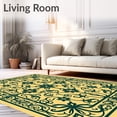 thumbnail image 2 of ODIKA 4'x6' Machine Washable Non-Slip Area Rug, Luxurious Floral Swirl Medallion High Traffic Rug, Yellow, 529028, 2 of 7