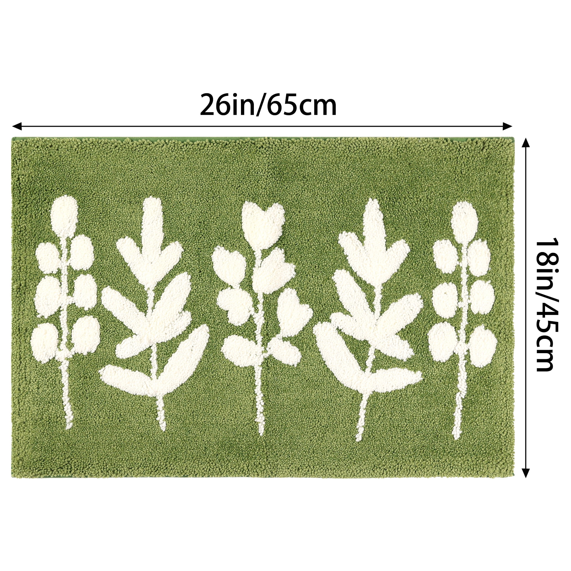 Unique Bargains Bathroom Rugs Soft Plush Fluffy Non-Slip Printing Quick Dry Bath Rugs Leaves-2 18"x26"