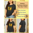 thumbnail image 5 of Anbech Butterfly Sunflower Plus Size T-Shirts for Women Graphic Let It Be Sunflower Print Oversize Short Sleeves T-Shirt with Round Neck, 5 of 9