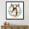 thumbnail image 3 of Designart 'Floral Wreath Isolated On White Over Deer' Farmhouse Framed Art Print, 3 of 4