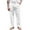 White, variant on COOFANDY Men's Linen Beach Pants Loose Fit Drawstring Casual Pants Lightweight Baggy Cotton Trousers