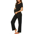 thumbnail image 2 of Avidlove Women Maternity Nursing Pajamas Sets Breastfeeding Floral Sleepwear Short Sleeve Henley Tops and Long Pj Pants Pregnancy Nightwear, 2 of 5