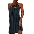 thumbnail image 2 of SMihono Robe d'Été Boho pour Femmes Grande Taille Mode Féminine Col Rond Sans Manches Imprimé Bretelles Robe, 2 of 4