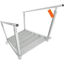 KFFKFF Adjustable Aluminum Dock Ladder, 43''-51'' Height, 500 lbs Capacity, 6-Step Design with Handrails & Nonslip Surface, Suitable for Boats, Pools, and Marine Access