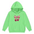 thumbnail image 5 of LRen Girls Sweatsuit Size 6 Cute Bowknot Print Crewneck Long Sleeve Warm Pullover Hoodie Sweatshirt and Jogger Sweatpants Clothing Casual Fall Kids 2pcs Outfits, 5 of 6