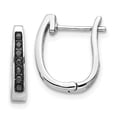 thumbnail image 2 of 14K White Gold Black Diamond 3mm Hinged Hoop Earrings (0.148Ct), 2 of 5