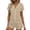Khaki, variant on JYnXIANTI 2 Piece Pj Sets for Women V Neck Button Down Shirts Cute Ruffle Hem Shorts Pajama Sets Summer Pocket Matching Outfits