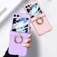 thumbnail image 6 of Skin Slim Cover for Samsung Galaxy Z Flip 5 5G Case with Ring Back Screen Hinge Protection Kickstand Flip5 PC Hard Phone Case (Black,Z Flip 5), 6 of 10